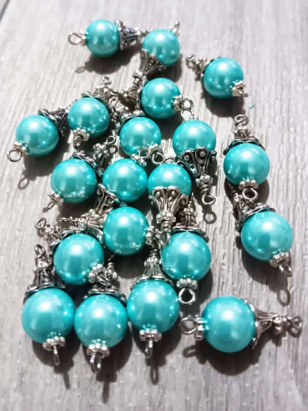 10mm Glass Pearl Bead Charms